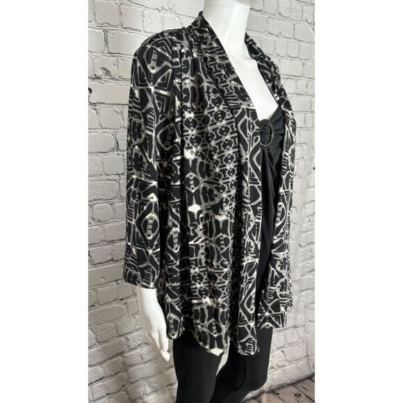 Notations Womens L Stretch Pullover Blouse Top Layered Look Knit Shirt - Picture 5 of 9